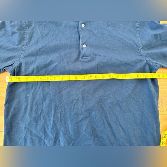 Zara Textured Polo Short Sleeve Navy Blue Men Shirt Regular Fit Size Large - Picture 3 of 6